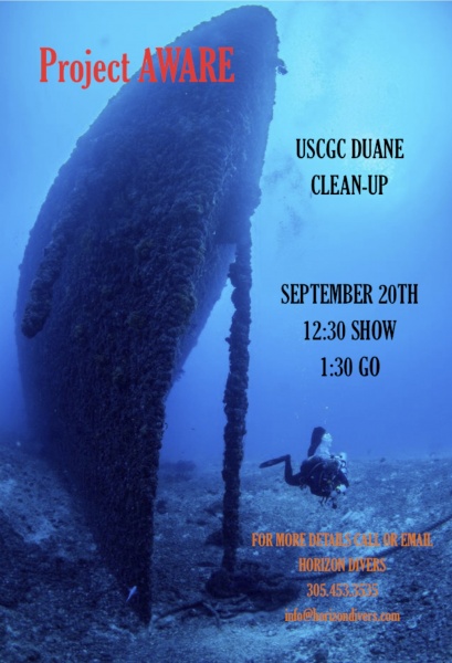 USCGC Duane Clean-up Horizon Divers Coastal Clean-up Project